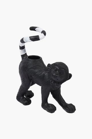 Ceramic Monkey Dinner Candle Holder, 13x14cm