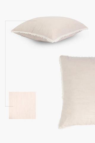 Chambray Trim Scatter Cushion, 60x60cm