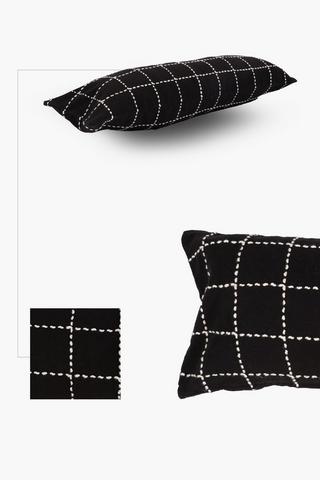 Textured Checkered Scatter Cushion, 30x80cm