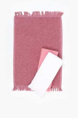 3 Piece Polycotton Fringe Guest Towel Pack