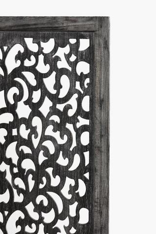 Scroll Carved 3 Panel Screen