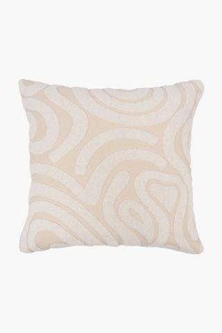 Premium Textured Embossed Abstract Feather Scatter Cushion, 60x60cm