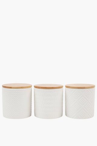 Set Of 3 Ceramic Storage Jars