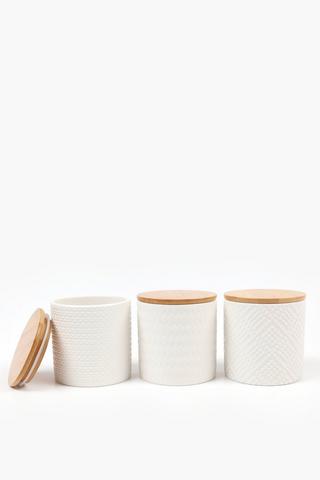 Set Of 3 Ceramic Storage Jars