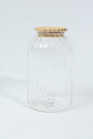 Ribbed Glass Cookie Jar