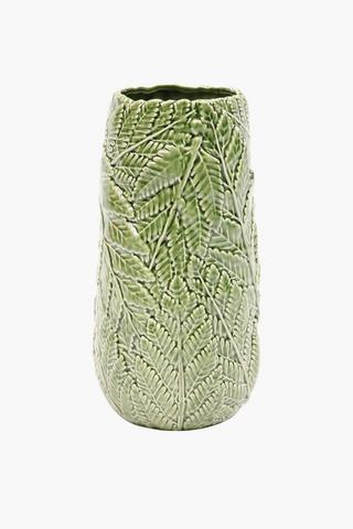 Embossed Leaf Bottle Vase