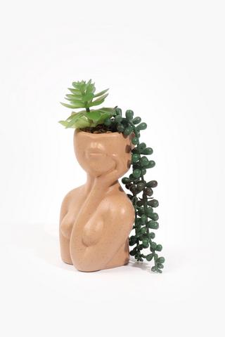 Terra Torso Succulent, 13x18cm