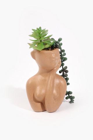 Terra Torso Succulent, 13x18cm