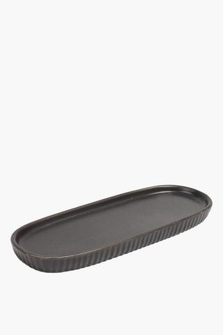 Ceramic Vertical Ribbed Bath Tray