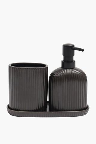 Ceramic Vertical Ribbed Bath Tray
