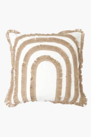 Premium Textured Rainbow Feather Scatter Cushion, 60x60cm