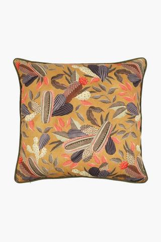 Premium U And G Printed Cacti Feather Scatter Cushion, 60x60cm
