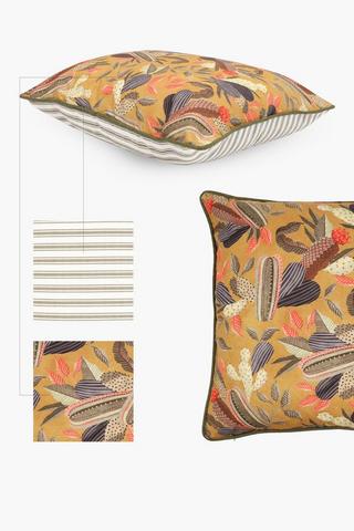 Premium U And G Printed Cacti Feather Scatter Cushion, 60x60cm