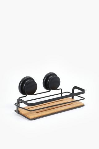 Bamboo Suction Single Shower Caddy