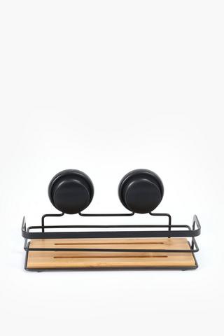 Bamboo Suction Single Shower Caddy