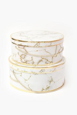 Marble Round Hat Box Large
