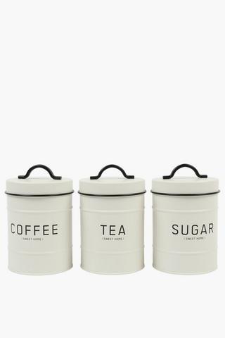 Set Of 3 Victoria Metal Canisters