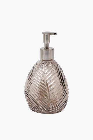 Diagonal Ribbed Glass Soap Dispenser