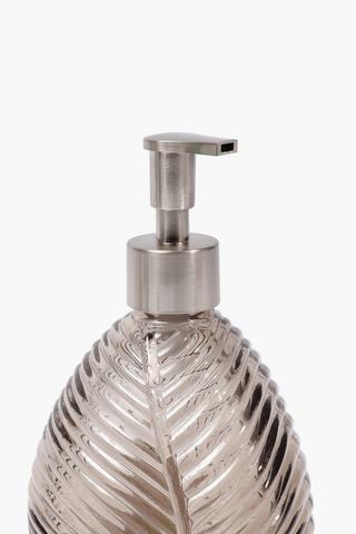 Diagonal Ribbed Glass Soap Dispenser