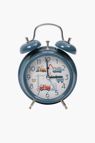 Twin Bell Hugo Construction Unicorn Clock