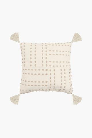 Premium Textured Loop Check Feather Scatter Cushion, 60x60cm