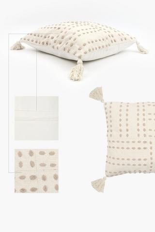 Premium Textured Loop Check Feather Scatter Cushion, 60x60cm