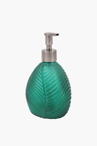 Diagonal Ribbed Glass Soap Dispenser