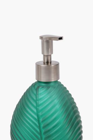 Diagonal Ribbed Glass Soap Dispenser
