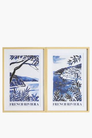 2 Piece Framed Riviera, 40x60cm