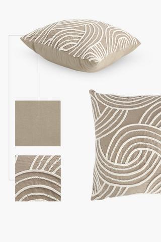 Feather Filled Textured Arches Scatter Cushion, 60x60cm