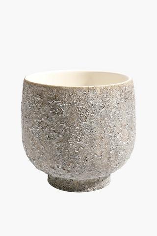 Rock-form Ceramic Planter, 19x18cm