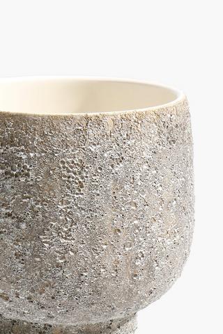 Rock-form Ceramic Planter, 19x18cm