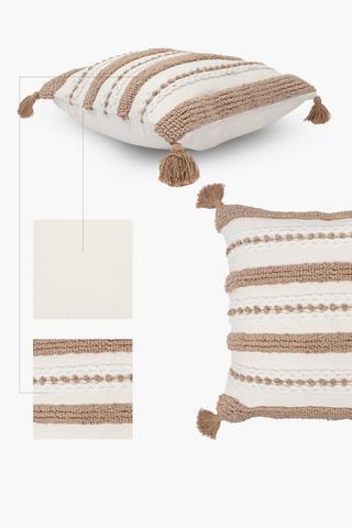 Premium Textured Rustic Knot Feather Scatter Cushion, 60x60cm