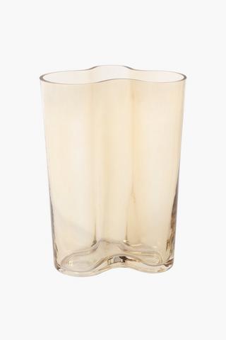 Water Lilly Amber Vase, 11x26cm