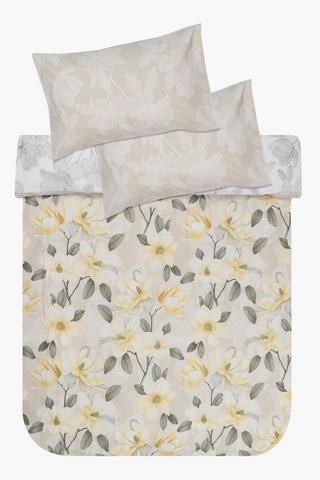 Polycotton Cambridge Floral Reversible Duvet Cover Set