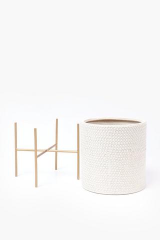Valencia Ceramic Standing Planter, 23x50cm