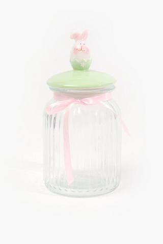 Easter Bunny Glass Jar, Medium