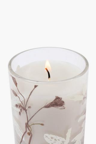 Flower Printed Glass Candle, 340g