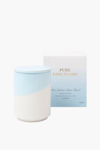 Sea Salt And Lime Basil Ceramic Candle, 390g