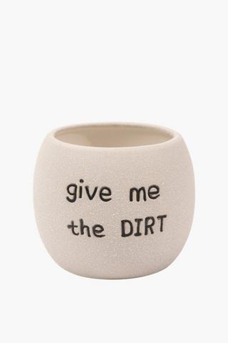 Dirty Script Planter, 13x11cm