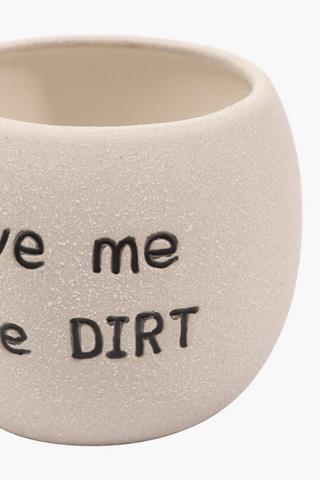Dirty Script Planter, 13x11cm