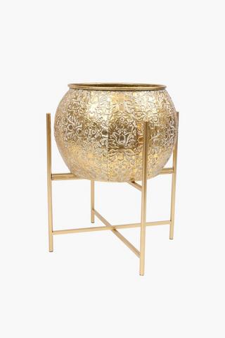 Antique Metal Standing Planter, 37x50cm