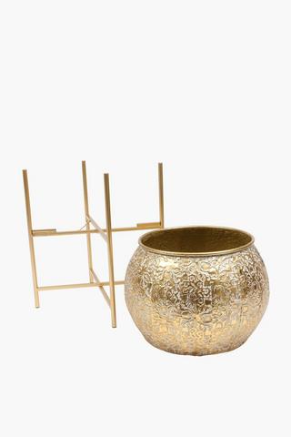 Antique Metal Standing Planter, 37x50cm