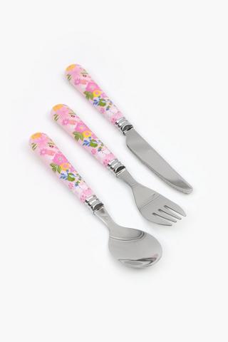 3 Piece Melamine Jacky's Garden Cutlery Set