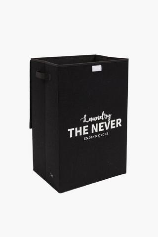 Knock Down Script Laundry Basket, L40xw30xh60cm