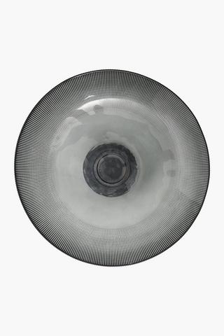 Fluted Glass Serving Bowl, 35cm