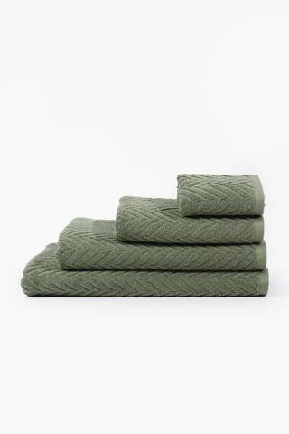 Cotton Jacquard Chevron Bath Towel, 70x130cm