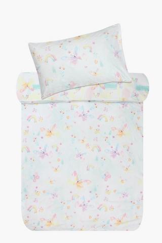 Soft Touch Glow In The Dark Oakley Butterfly Reversible Duvet Cover Set