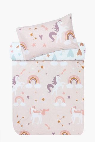 Polycotton Charlotte Unicorn Reversible Duvet Cover Set