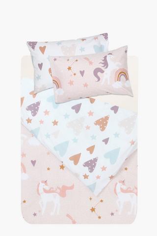 Polycotton Charlotte Unicorn Reversible Duvet Cover Set